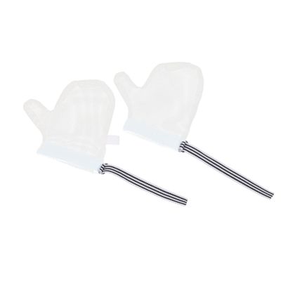 GARVALON Newborn Teething Mittens No Scratch Comfortable Nylon Mittens for Hand Eating Prevention