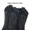 Ahannie Kids Cowboy Boots Boys Girls Square Toe Mid-Calf Cowgirl Western Boots with Side Zipper (Toddler/Little Kid/Big Kid)(Black-5) view 3
