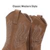 Ahannie Kids Cowboy Boots Boys Girls Square Toe Mid-Calf Cowgirl Western Boots with Side Zipper (Toddler/Little Kid/Big Kid)(Brown-3) view 3