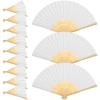 FUNOMOCYA DIY Chinese Style Hand Fan 12pcs Blank Paper Folding Fans for Drawing Painting Calligraphy Vintage Decorative Handheld Fans view 1