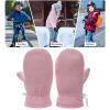 PTILSERY 1 Pair Kids Fleece Mittens Soft & Warm Lined Winter Gloves Solid Children's Hand Gloves for 4 to 7 Years Boys Girls view 2