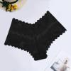 Women's Seamless Boy Short Panties Lace High Waisted Stretch Briefs Breathable Cheeky Underwear Lady Bikini Hipsters Black view 4