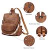 WYFJNX Backpack Purse for Women PU Leather Backpack Ladies Fashion Handbag Designer Shoulder Bag Small Travel Bag Brown view 4