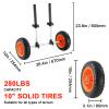 Kayak Carts, 280lbs Load Capacity Heavy Duty Kayak Cart, Detachable Canoe Trolley Cart with 10 Solid Tires, Adjustable Width and Top Foam Protection, for Kayaks with Drain Holes of 2.54cm and Above view 4