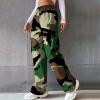 fartey Camo Cargo Pants for Women Casual Drawstring High Waist Parachute Pants Baggy Wide Leg Hiking Pants with Pockets view 2