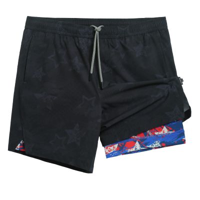 maamgic Gym Shorts for Men 7 inch with Liner Stretch 2 in 1 Workout Shorts Men Quick Dry Athletic Shorts Colored Black X-Small