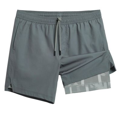 maamgic Gym Shorts for Men 7 inch with Liner Stretch 2 in 1 Workout Shorts Men Quick Dry Athletic Shorts Dark Grey X-Large