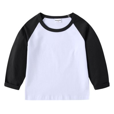 Baby/Toddler Boy Long Sleeve Shirt Basic Tshirt Tops Light Undershirt Color Block Casual Tees for (Black, 18-24 Months)