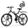 Betterland 26 Inch Folding Mountain Bike, 21 Speeds Full Suspension Foldable Bikes, Dual Disc Brake, High Carbon Steel Frame and Non-Slip Quick Release tire Bicycle for Adult view 1