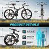 Betterland 26 Inch Folding Mountain Bike, 21 Speeds Full Suspension Foldable Bikes, Dual Disc Brake, High Carbon Steel Frame and Non-Slip Quick Release tire Bicycle for Adult view 2