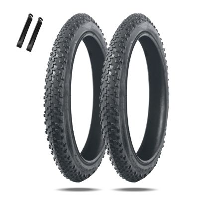 2 Pack Folding Bike Tires with Levers, Puncture Protection Replacement Tyres for Mountain, Road, Hybrid, Folding Bicycle, 14x1.9, 16x1.95, 18x1.95, 20x1.95, 20x2.125, 22x1.95 Inch