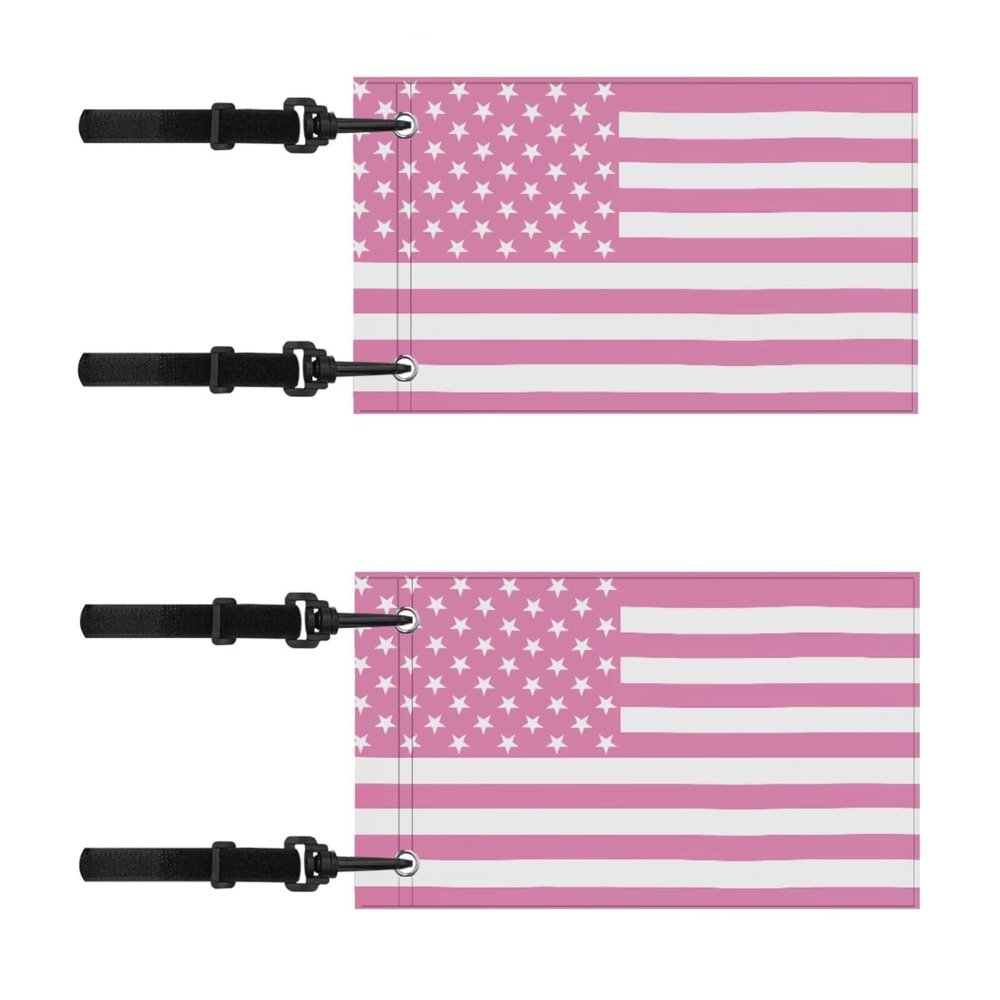 Oramclsy 2 Packs American Flag Golf Cart Flag Boat Flag Bicycle Flag EZGO Flag Handicap Golf Cart Flag Universal Fits EZGO Club Car TXT Boat Bike(Pink)