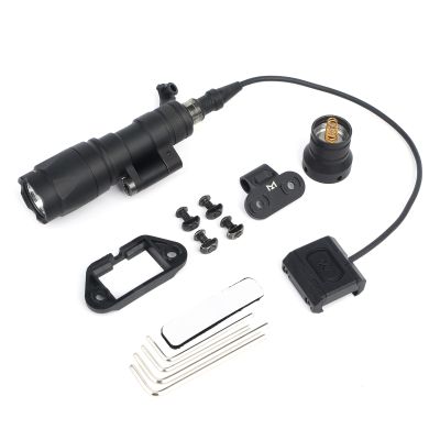 NECARL M340 540 Lumens Tactical Flashlight with 2 Rotating Bases, with Push Button & Remote Pressure Switch, Light & Pressure Switch Mount Fit for 20mm Picatinny Mlok/Keymod Rail