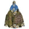 KOUUIP Daisy Flowers in Different Featured Framed Print Adults Hooded Cloak With Halloween Christmas Witch Cape Robe Costume Party Supplies Cope  view 1