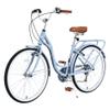 BALINGE 24 Inch Girls Cruiser Bike 24 Inch Beach Cruiser Bike for WomenCity Hybrid Bike 7 Speeds Bicycle Commuter Bike for Women Men,High-Carbon Steel FrameCaliper Brake,Light Blue view 2