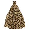 KOUUIP Leopard Animal print Print Adults Hooded Cloak With Halloween Christmas Witch Cape Robe Costume Party Supplies Cope  view 1