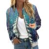 JWNYJFB Christmas Jacket for Women Funny Snowman Printed Xmas Holiday Outfits 2024 Plus Size Zip Up Long Sleeve Winter Fashion Quilted Cardigan Coat 02Blue, XX-Large view 1
