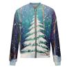 JWNYJFB Christmas Jacket for Women Funny Snowman Printed Xmas Holiday Outfits 2024 Plus Size Zip Up Long Sleeve Winter Fashion Quilted Cardigan Coat 02Blue, XX-Large view 2