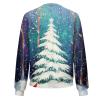JWNYJFB Christmas Jacket for Women Funny Snowman Printed Xmas Holiday Outfits 2024 Plus Size Zip Up Long Sleeve Winter Fashion Quilted Cardigan Coat 02Blue, XX-Large view 3