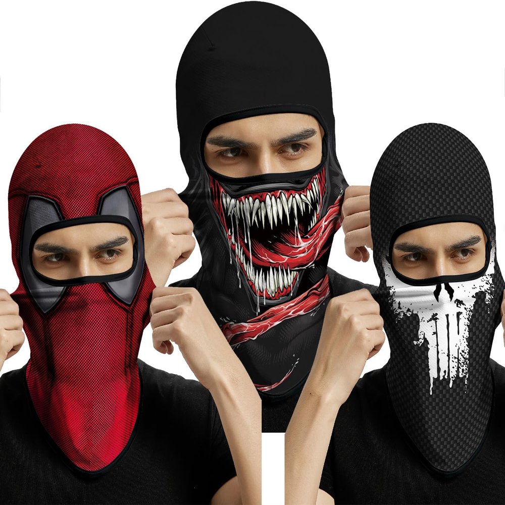 3D Balaclava Ski Mask Outdoor Headwear Mask Ghosts Skull Mask Men Women for Halloween Motorcycle Cycling Full Face Mask