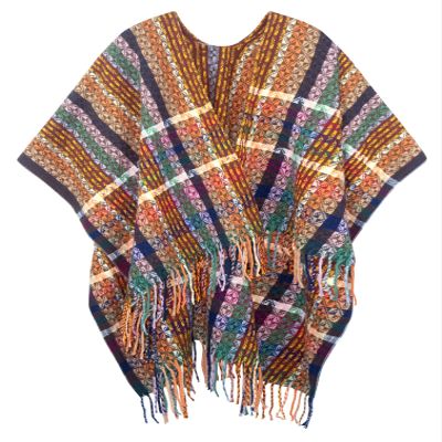 Urban CoCo Womens Vintage Knit Shawl Wraps Open Front Poncho Cape for Fall Winter(Coffee,One size)