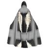 KOUUIP angel feathers Print Adults Hooded Cloak With Halloween Christmas Witch Cape Robe Costume Party Supplies Cope  view 1