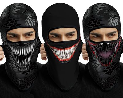 3D Balaclava Ski Mask Outdoor Headwear Mask Ghosts Skull Mask Men Women for Halloween Motorcycle Cycling Full Face Mask