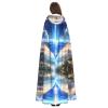 KOUUIP Witch Hat Print Adults Hooded Cloak With Halloween Christmas Witch Cape Robe Costume Party Supplies Cope  view 4