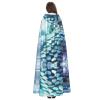 KOUUIP Mermaid Scale Print Adults Hooded Cloak With Halloween Christmas Witch Cape Robe Costume Party Supplies Cope  view 4