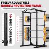 Power Cage 1500 LBS, All-in-One Squat Rack for Home Gym, Thickened Alloy Steel Power Rack with Safety Pull-up Bar, J-Hooks, Dip Bars, Squat Rack with Attachment for Bench Press Squat Pull Up, Black view 3