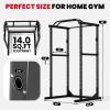 Power Cage 1500 LBS, All-in-One Squat Rack for Home Gym, Thickened Alloy Steel Power Rack with Safety Pull-up Bar, J-Hooks, Dip Bars, Squat Rack with Attachment for Bench Press Squat Pull Up, Black view 4