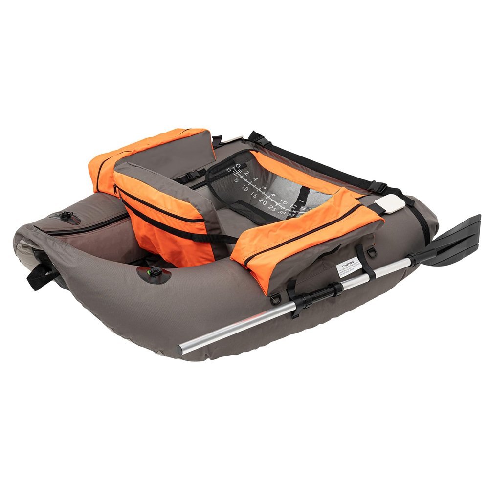 Inflatable Float Tube Outdoor Fishing Boat, Modern Outdoor Fishing Boat, Fishing Belly Boat W/Adjustable Shoulder Straps for Fishing, Rafting, Exploring, Angling, Load Capacity 286.6 lbs, Gray