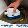 Buchan Marine Bilge Blaster, 12V 750 GPH, 3/4" Discharge, Salty-Tough Anti-Corrosion, Float Switch, Easy Fit for Ships, Yachts, Skiffs view 2