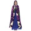 KOUUIP many Purple Rose Skull Print Adults Hooded Cloak With Halloween Christmas Witch Cape Robe Costume Party Supplies Cope  view 2