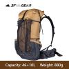 windhike 3F UL GEAR 56L Ultralight Hiking Backpack, Breathable Wear-Resistant, Tear-Resistant & Waterproof Backpack for Backpacking, Pack-Fix Trekking Poles & Moisture-proof Pads (Brown-Pro) view 2