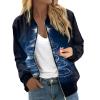 JWNYJFB Womens Christmas Outfit Cute Santa Printed Xmas Holiday Sweater 2024 Oversized Zip Up Long Sleeve Winter Fashion Quilted Cardigan Coat 02Navy, X-Large view 1