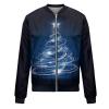 JWNYJFB Womens Christmas Outfit Cute Santa Printed Xmas Holiday Sweater 2024 Oversized Zip Up Long Sleeve Winter Fashion Quilted Cardigan Coat 02Navy, X-Large view 3