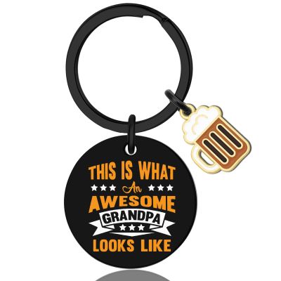 Klpoyu Grandpa Keychain Gift for Grandpa Grandfather Gifts Good Gifts for Grandpas Father's Day Grandfather Baby Announcement