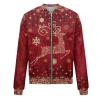 JWNYJFB Christmas Clothes for Women Cute Snowman Printed Xmas Party Sweater 2024 Oversized Zip Up Long Sleeve Winter Fashion Quilted Cardigan Outerwear Cyber of Monday Deals 01Wine, Large view 3