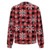 JWNYJFB Womens Christmas Outfit Funny Snowman Printed Xmas Holiday Sweater 2024 Oversized Zip Up Long Sleeve Winter Fashion Quilted Cardigan Coat 01Red, X-Large view 4