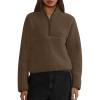 Gumipy Sherpa Jacket Women Stand Collar Quarter Zip Pullover Trendy Fleece Cropped Jacket Casual Long Sleeve Sweatshirt Tops with Pockets Comfy Winter Coats Women Lightweight Coats view 1