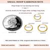 Small Hoops Earrings Sets for Multiple Piercing for Women Men,Lightweight 14K Gold Plated Hinge Huggie Hoop Earrings for Cartilage, Helix, Tragus, Sung, Earlobe Lightweight Hypoallergenic Earrings (3Pairs-Gold-Hoops Sets) view 2
