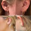 Small Hoops Earrings Sets for Multiple Piercing for Women Men,Lightweight 14K Gold Plated Hinge Huggie Hoop Earrings for Cartilage, Helix, Tragus, Sung, Earlobe Lightweight Hypoallergenic Earrings (3Pairs-Gold-Hoops Sets) view 4
