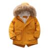 Water-proof Hooded Quilted Girls Thick Lined Jacket Winter Winter Pu-ffer Girls Girls' Outerwear (Yellow, 6-7 Years) view 1