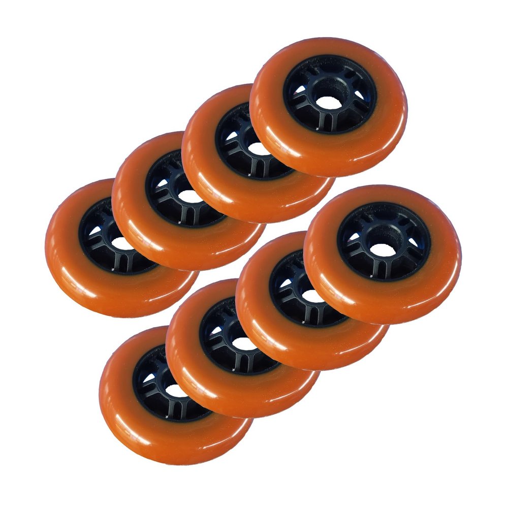 GROWTHLIN Inline Skate Replacement Wheels Outdoor & Indoor 85A 100mm Inline Skate Wheels Without Bearing (8-Pack) Options Available,Orange,100mm