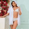 Bsubseach Terry Cloth Cover Up - Women 2026 Zipper Swimsuit Coverup Hooded Swim Robes Beach Coverups with Pockets White S view 4