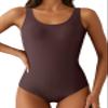 Aleumdr Women's Sexy One Piece Swimsuits for Women Criss Cross Backless Tummy Control Bathing Suits Sports Monokini Swimwear Dark Brown XX-Large view 1