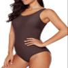 Aleumdr Women's Sexy One Piece Swimsuits for Women Criss Cross Backless Tummy Control Bathing Suits Sports Monokini Swimwear Dark Brown XX-Large view 4