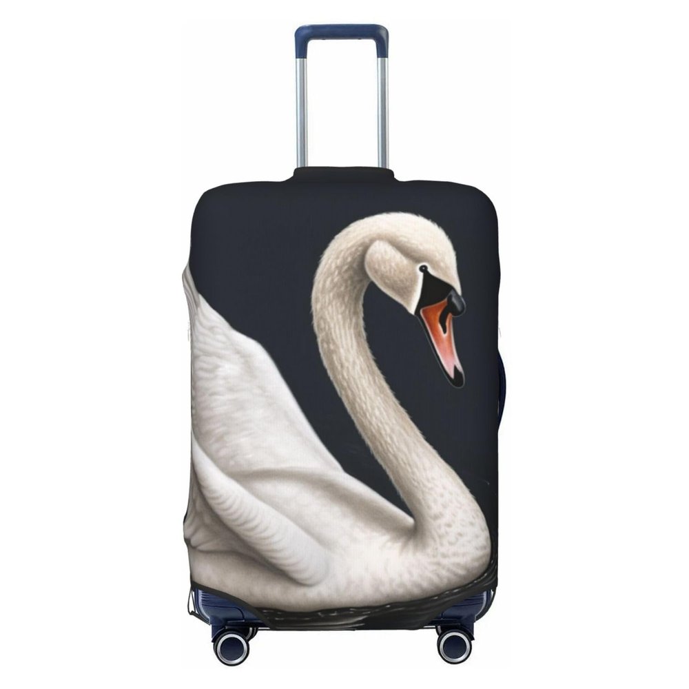 Dwrepo White Swan Luggage Cover Elastic Washable Suitcase Cover Anti-Scratch Suitcase Protector Spandex Luggage Protector Travel Baggage Covers for 18-32 inch Luggage, Small