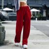 Baggy Wide Leg Sweatpants Women High Waisted Interior Drawstring Fleece Joggers with Pockets Comfy Lounge Sweat Pants Workout Jogging Pants Athletic Wide Leg Trousers Gym Pants Loose Cause Yoga Pants view 2
